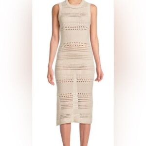 NWT RD STYLE Women's Dixie Knit Midi Dress In White Beach  SZ L Cream Color Cute
